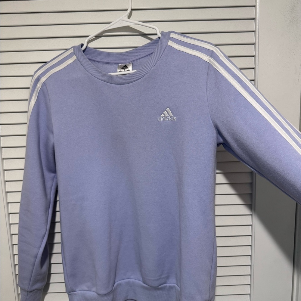 Adidas Lilac Purple Crewneck Sweater Athletic Style